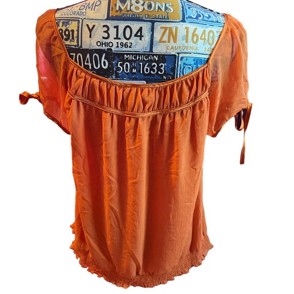 VTG! Y2K LANE Bryant orange peasant top - Picture 4 of 6